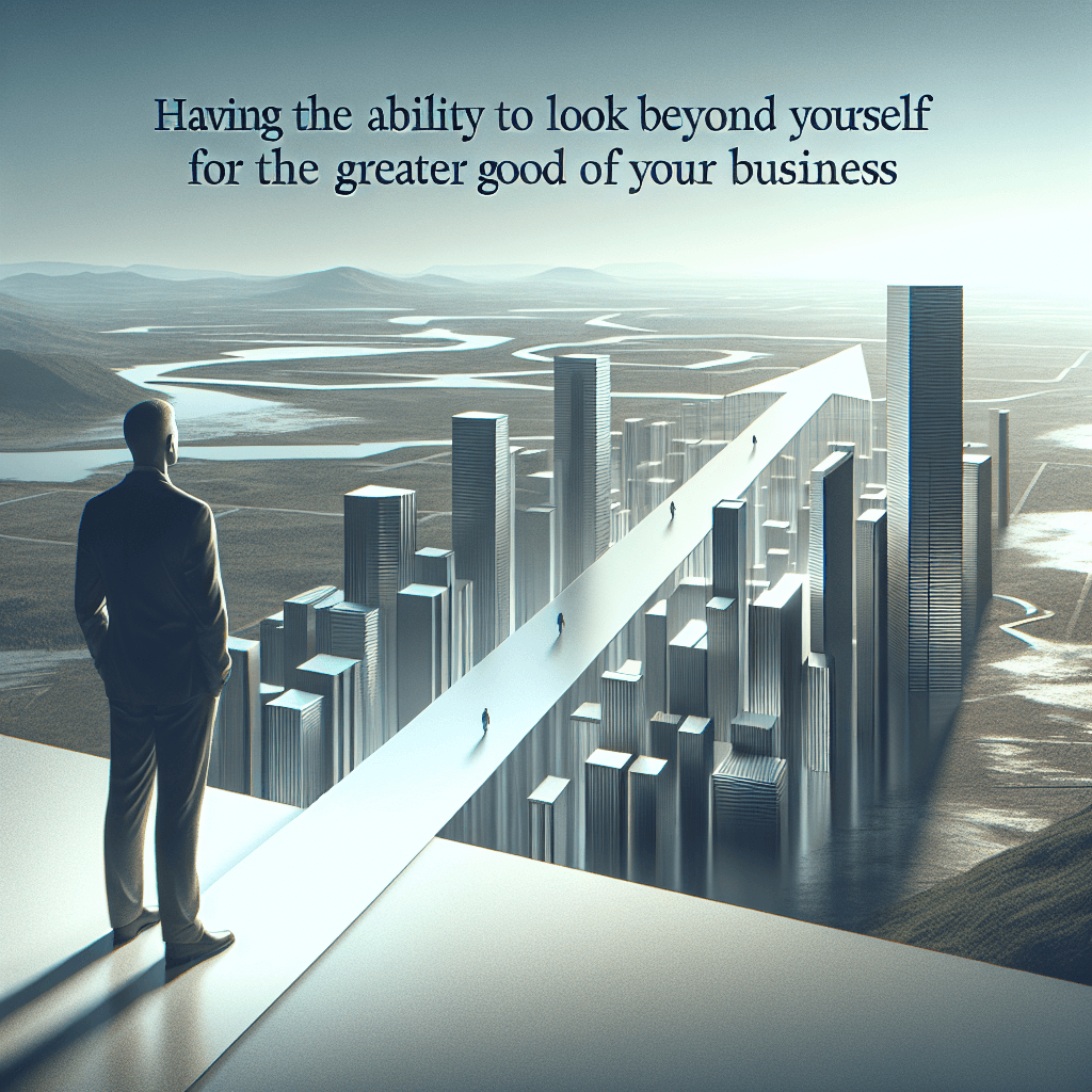 Having the ability to look beyond yourself for the greater good of your business.